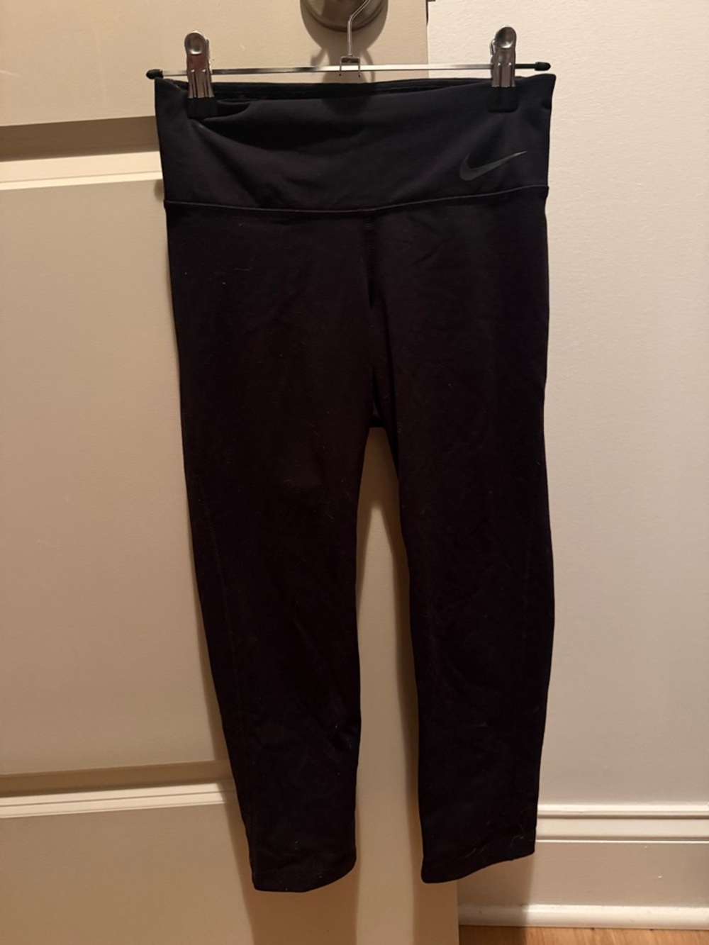 Nike Black Athletic Capri Shorts with Tonal Swoosh